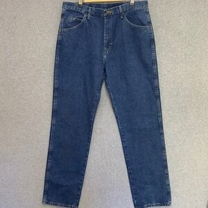 WRANGLER Five Star Men's 36x34 Regular Fit Blue Jeans 100% Cotton Denim NWT